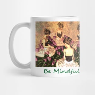 Four ballerinas taking a break among flowers, zen, yoga, buddhism Mug